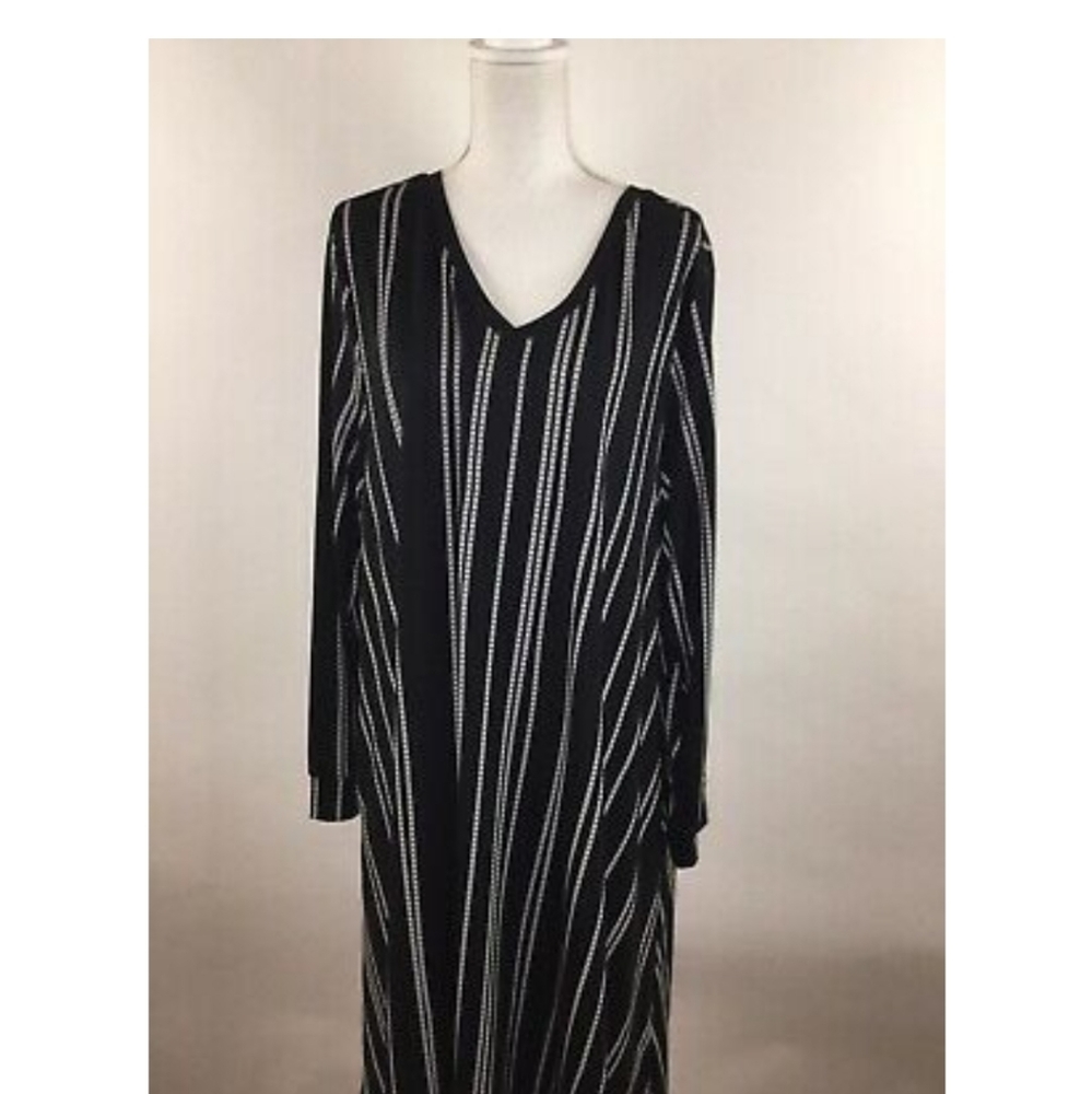 Lularoe Emily Dress Size 2XL Black & White Stripes